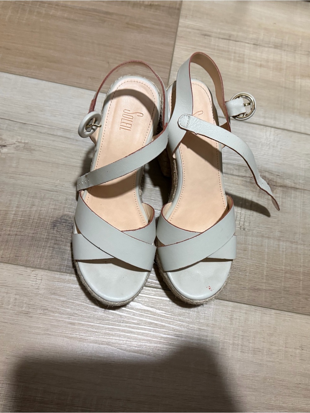 Women's Cream Slingback Wedge Sandals